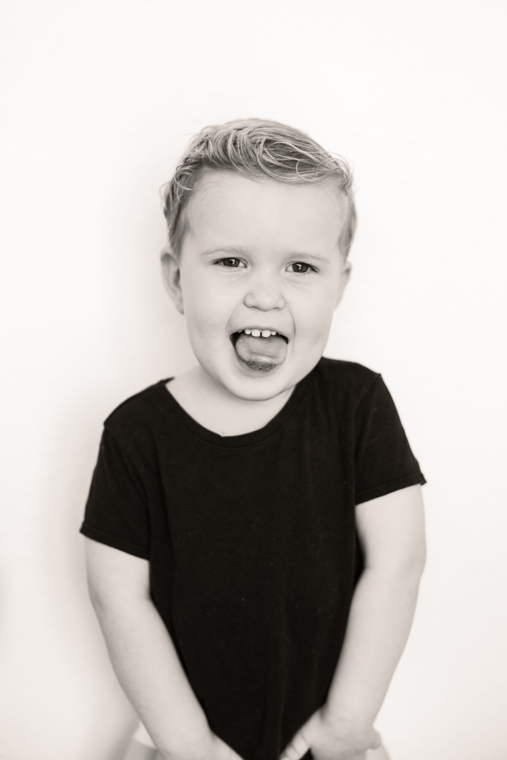 Black and white kid photo